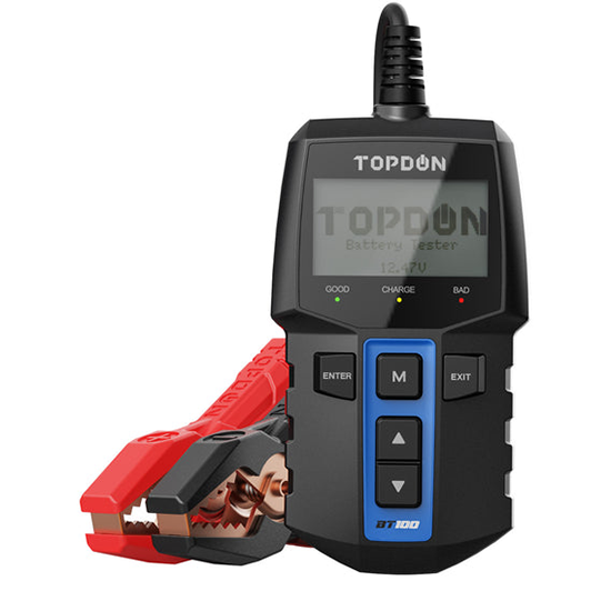 TOPDON BT100 12V Car Battery Tester Digital Automotive Diagnostic Battery Tester Analyzer Vehicle Cranking Charging Scanner Tool (Without Box)