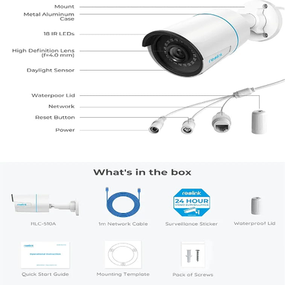 REOLINK PoE Outdoor Home Security Cameras, 5MP Surveillance IP Cameras, Smart Human/Vehicle Detection