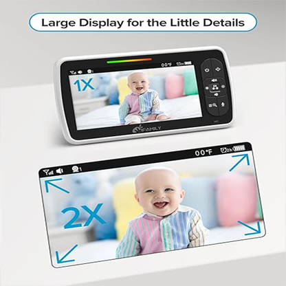 ANMEATE Baby Monitor SM-650 Large 5" Screen with 30Hrs Battery Life ( No Memory Card Support )