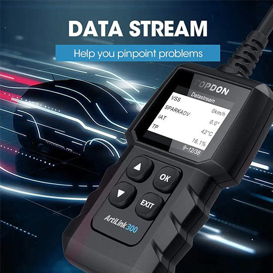 OBD2 Scanner, Code Reader TOPDON AL300 All OBD2 Functions, Vin Retrieval CAN Diagnostic Scan Tool for Check Engine Light, Smog Check, O2 Sensor Test, Mode 6, EVAP Test